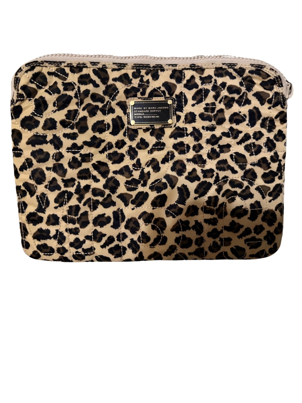 Vintage Rare Marc by Marc Jacobs Leopard Print Laptop/iPad Case - Beige & Black
